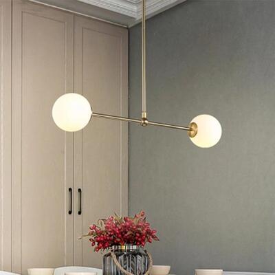 后现代轻奢极简主义前台灯具玻璃圆球楼梯间卧室餐厅分子魔豆吊灯