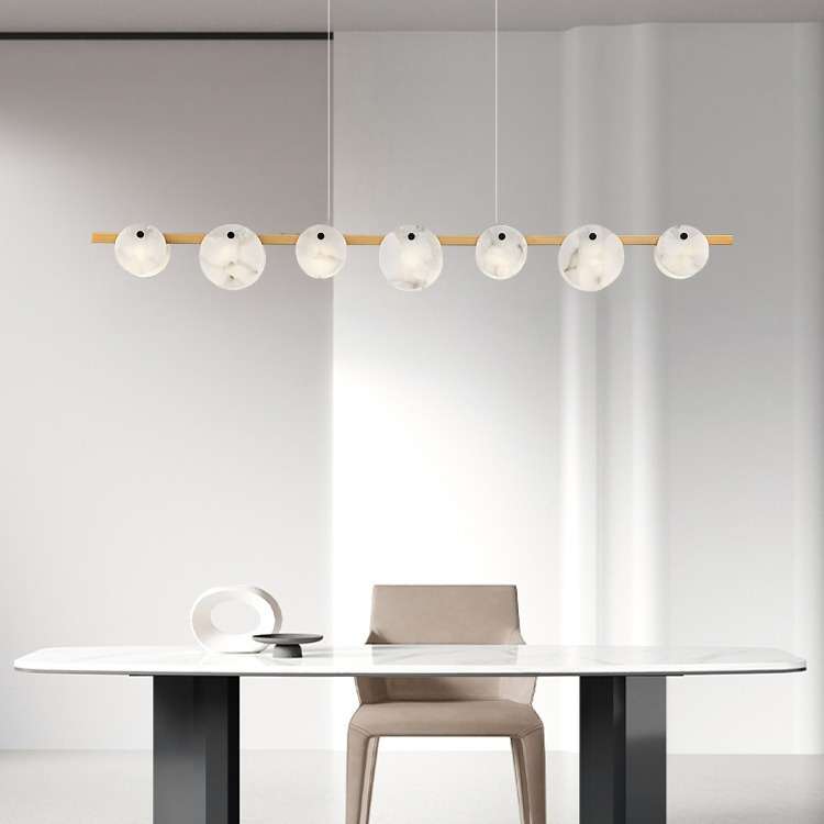 意式轻奢客厅吊灯设计师极简高端样板房卧室书房天然云石餐厅吊灯