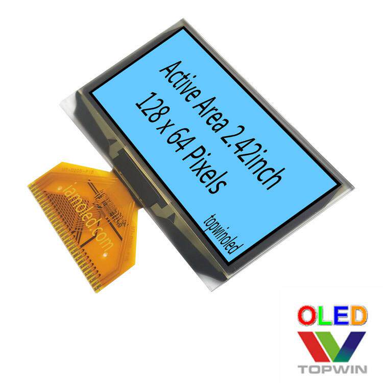 2.42寸oled液晶屏2.4英寸蓝色ug-2864albpg14焊接SSD1309厂家蓝光