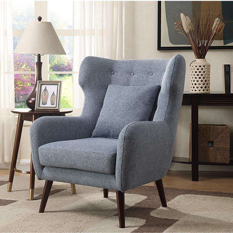单人沙发椅现代简约美式老虎椅子小户型布艺阳台小沙发