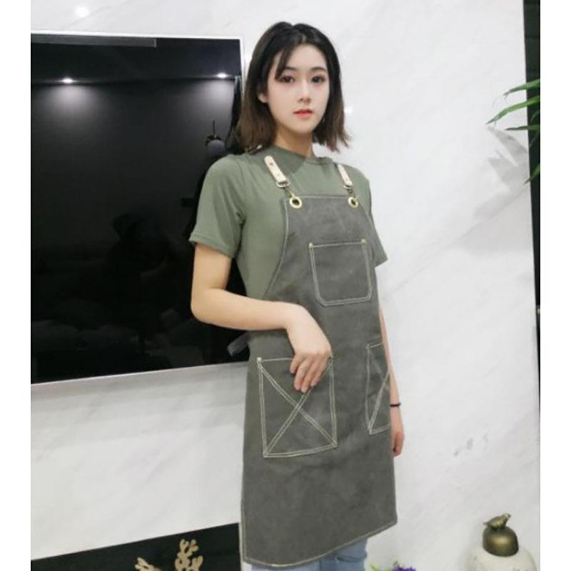 劳保牛仔背带裤欧美跨境电商热卖工作交叉织带围裙工作服logo