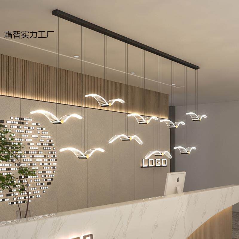 餐厅吊灯轻奢北欧吧台灯售楼部酒店大堂前台灯海鸥吊线灯工装灯具