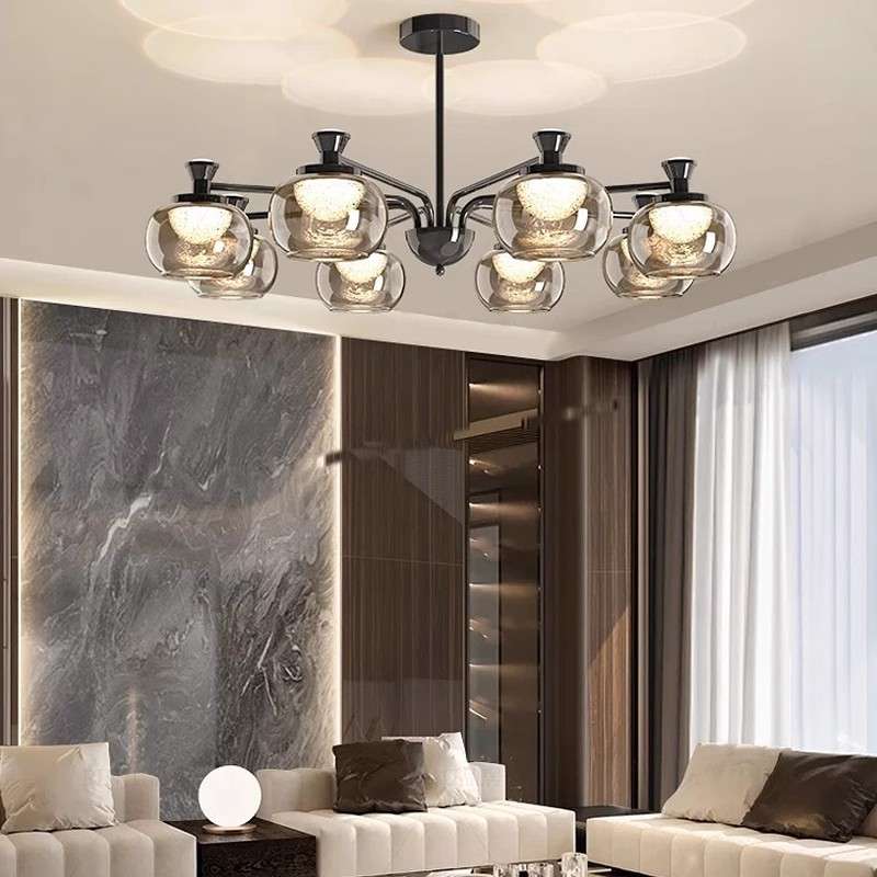 意式极简客厅吊灯2025新款轻奢玻璃大气高端设计师现代简约大厅灯