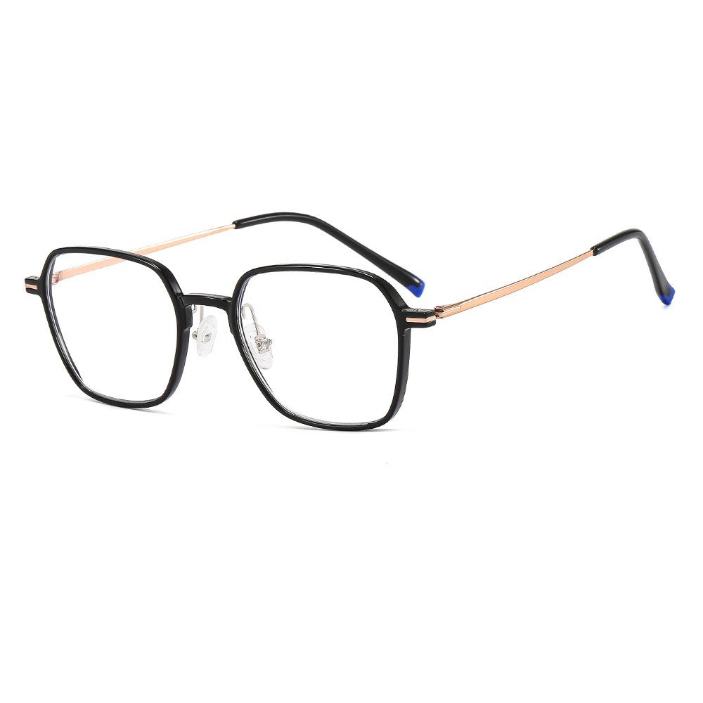新款塑钢长脚套可配防蓝光平光眼镜框男时尚米钉方框近视光学架