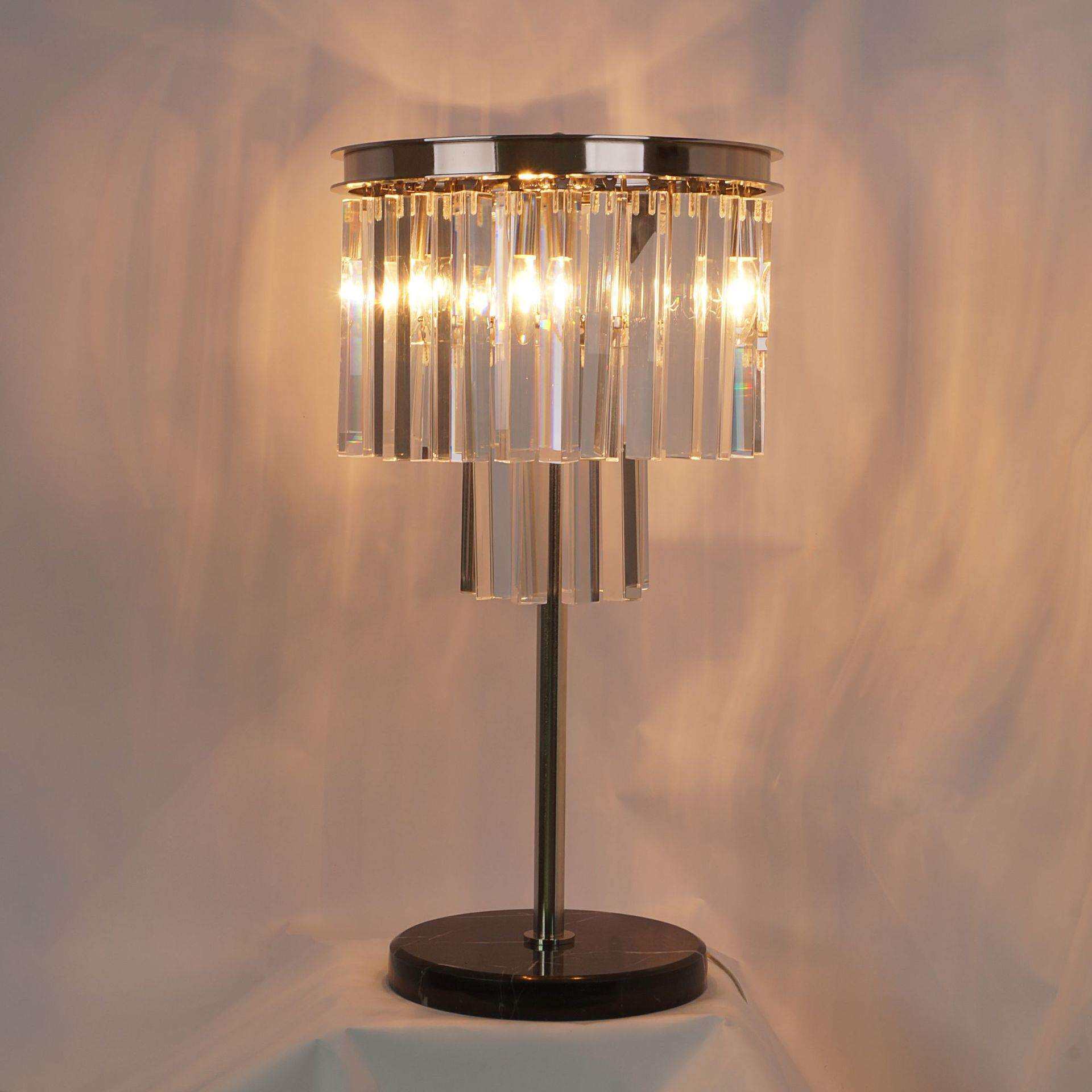 美式乡村复古轻奢新古典现代混搭多层水晶台灯创意卧室床头装饰灯