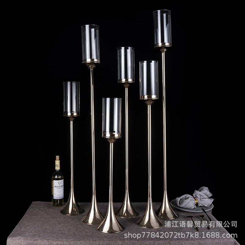 欧式单头金属水晶玻璃烛台 样板房装饰摆件婚礼婚庆道具水晶烛台