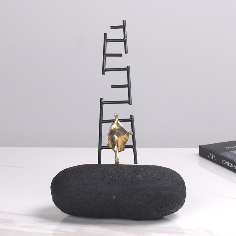 现代简约树脂人物摆件抽象雕塑装饰品样板间玄关客厅家居软装摆设