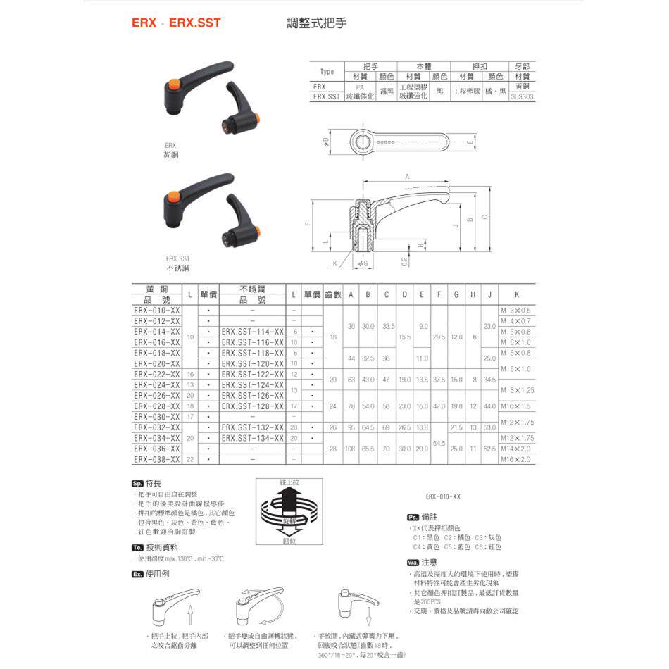 调整式把手ERX、ERX.SST