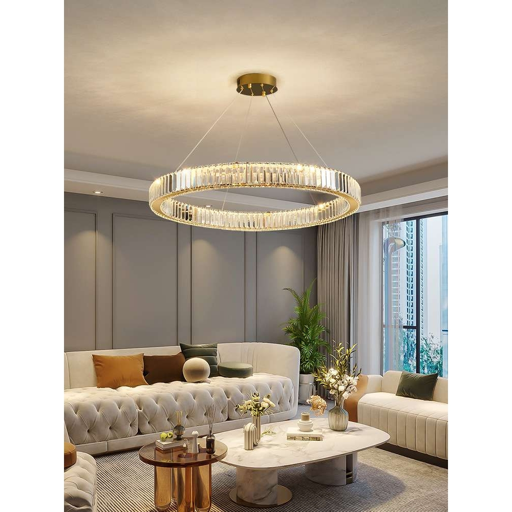 轻奢水晶吊灯客厅主灯卧室餐厅后现代简约大气不锈钢别墅灯具