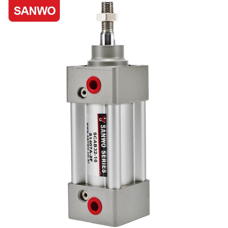 三和气缸SCAB32-16米字型缸筒小型气动缸多种规格进口密封圈SANWO