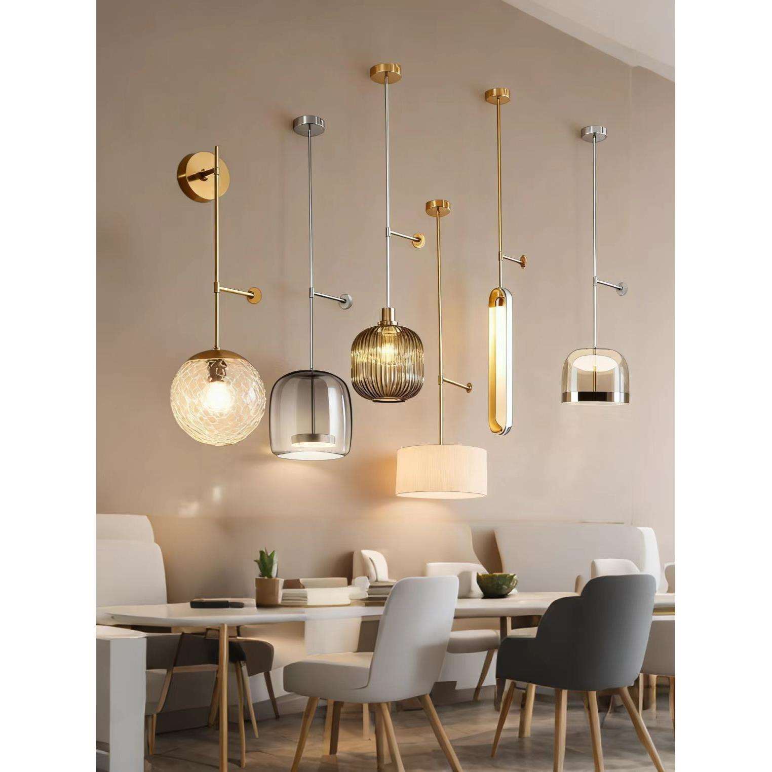 简约酒店客房床头吊杆墙灯设计师北欧售楼部别墅长杆壁灯