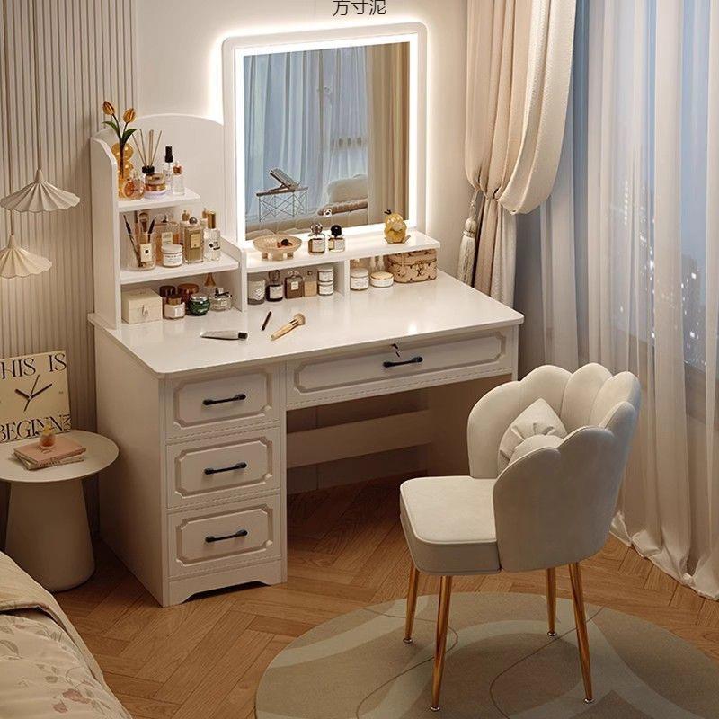 梳妆台卧室简约现代2025新款化妆台镜子主卧化妆柜化妆桌出租房用