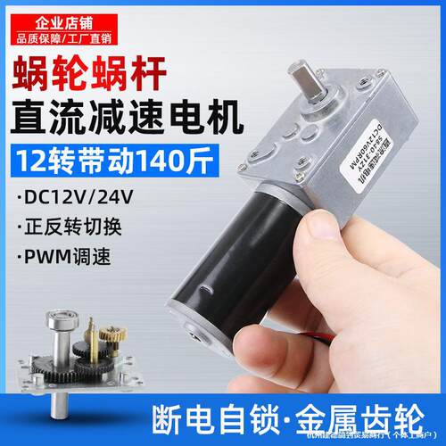 直流减速电机12v 24v微型蜗轮蜗杆5840-31zy低速慢速电动马达小型