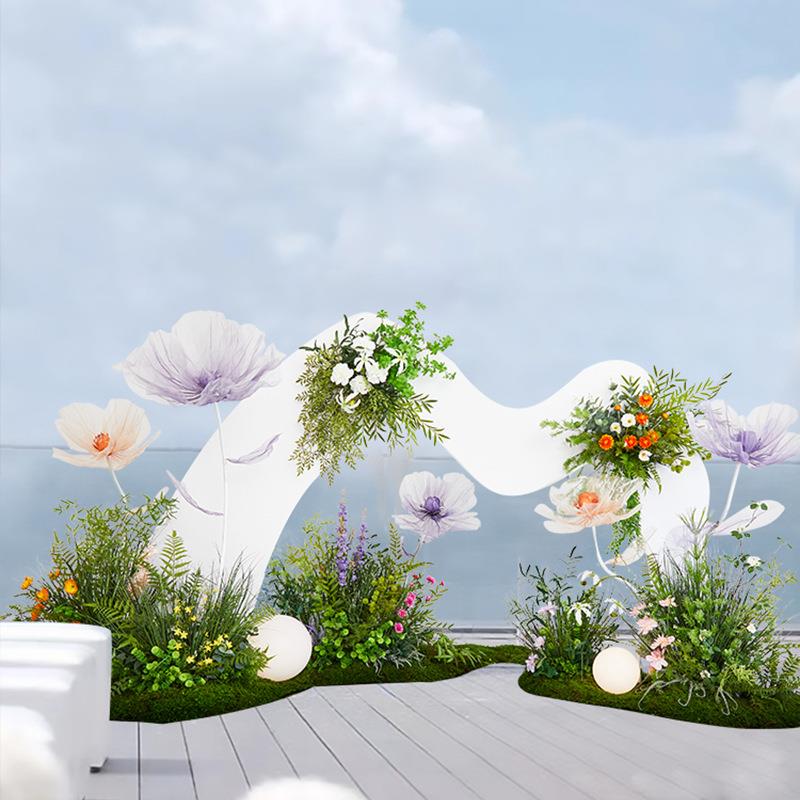 网红仿真绿植造景假花假草装饰订婚婚礼造景摆设室内草堆景观场景