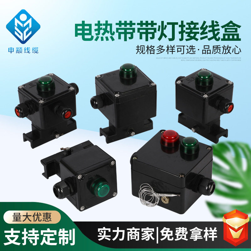 电伴热带带指示灯接线盒 电源两通三通四通尾端接线盒 温控器