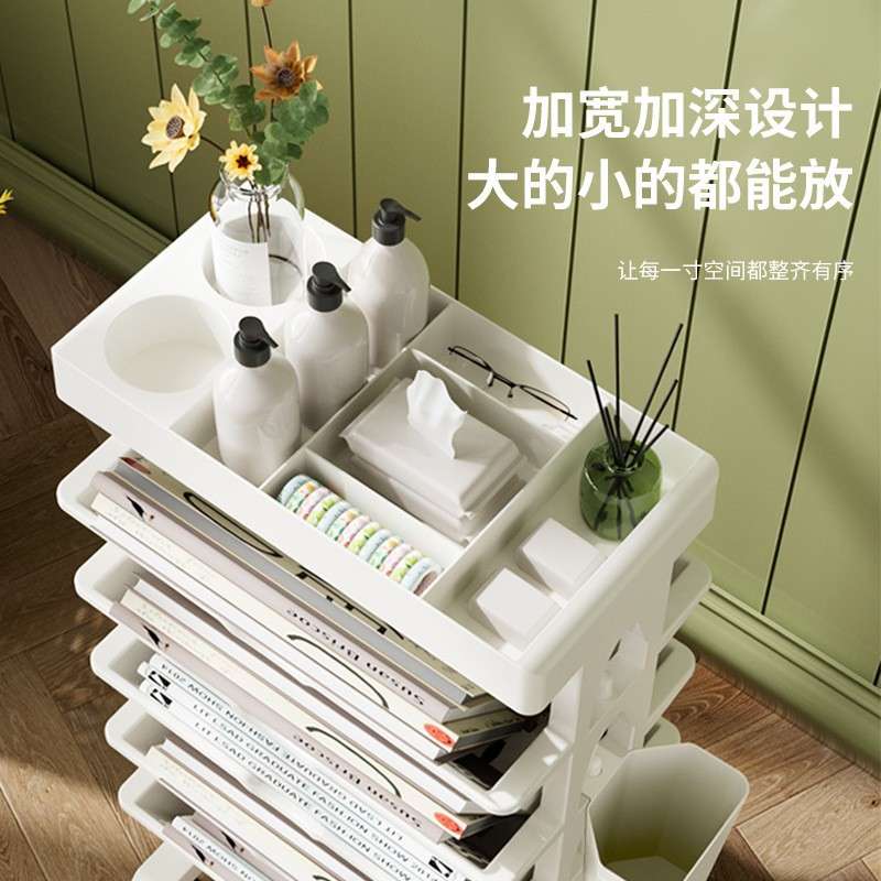 多功能可移动教室桌边书架带滚轮学生书本办公收纳简易多层置物架