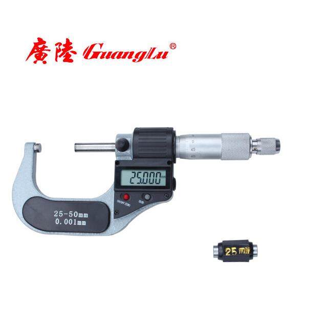广陆 数显外径千分尺 电子分厘卡 0-25-50-75-100mm 螺旋测微器