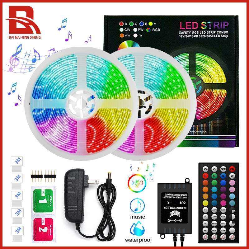 led灯带电商新品18灯5050RGB音控低压软灯条44键七彩音乐灯带套装