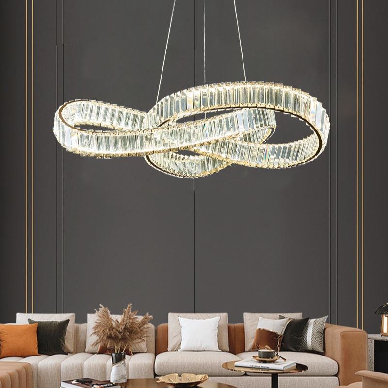 客厅吊灯轻奢后现代艺术造型水晶灯2023年设计师款网红餐厅灯饰