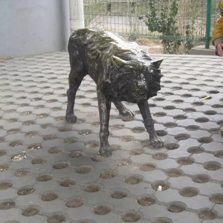 铸铜动物雕塑厂家制作 园林景观铜狼群 鹿群 铜鹤雕塑