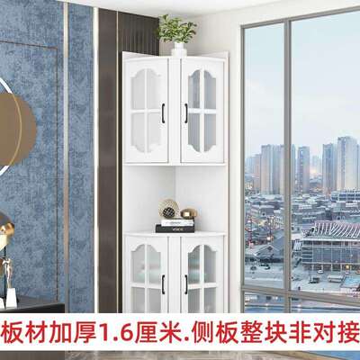 L7客厅墙角置物柜简约角柜多功能卧室三角形收纳柜转角置物架拐角