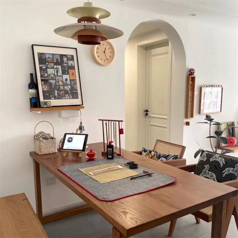 定制实木板整张原木长方形茶台桌面板2米长餐桌吧台面板榆木大板