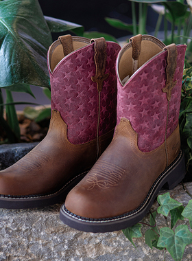 Palitutu马靴儿童男女骑马靴防滑新款真皮刺绣靴厚底马丁靴