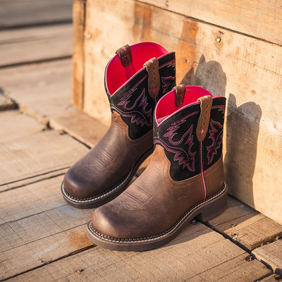 Palitutu真皮马丁靴刺绣复古