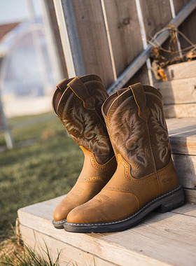 PALITUTU中古欧美风工作靴马靴骑行鞋男骑士靴潮流工作靴牛仔靴子