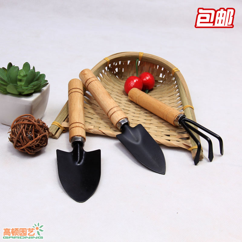 速发小盆栽多肉植物铲迷你园艺铲子锹耙园艺工具铲子三件套装包邮