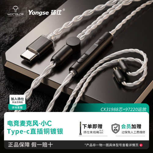 Type-C带麦MMCX耳机升级线