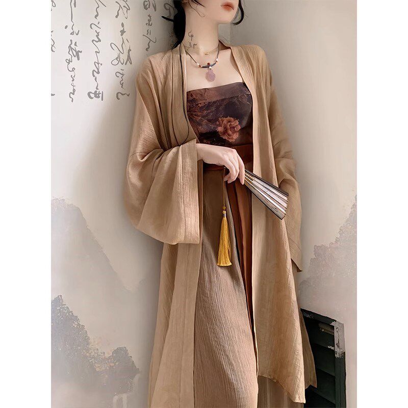 极速春夏吊带阔腿裤女2024新款改良齐胸襦裙禅意开衫X女复古汉服