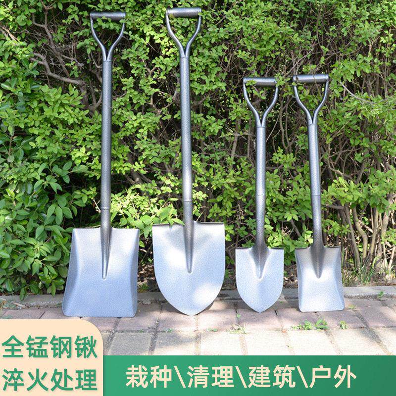 速发锰钢铁锹大铁杴铲抗洪车载农用铲子全钢一体户外工具神器种菜