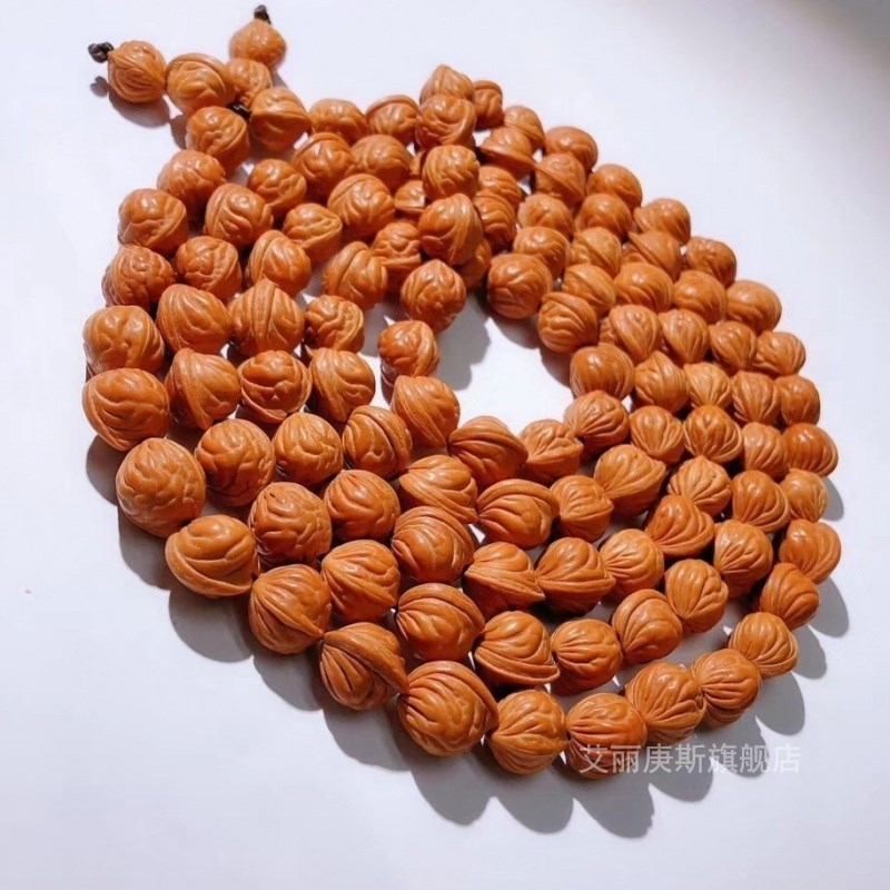 极速清新野生龙纹小核桃108颗金鱼肚Q核桃念珠佛珠手串