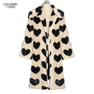 Warm Faux Fur 极速2021 Love Women Coat PSattern Winter