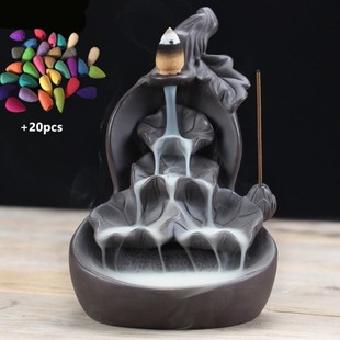 极速Purple Clay Gourd And LotusA Waterfall Incense Burner +2