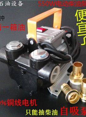 极速。电动b抽油泵12V24V220V大功率550W柴油泵大流量自吸泵齿轮