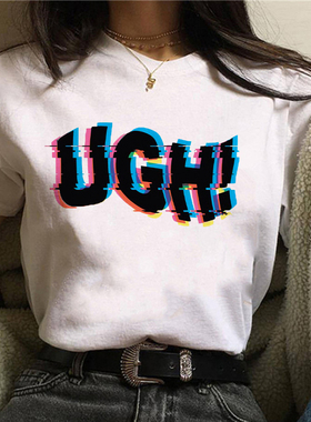 极速Women T-shirt Summer Printing Letters Cute New Albu.m Mo