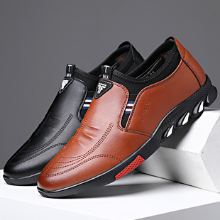 极速皮鞋男真皮春季2023新款男士商务休闲鞋子韩U版内增高透气百