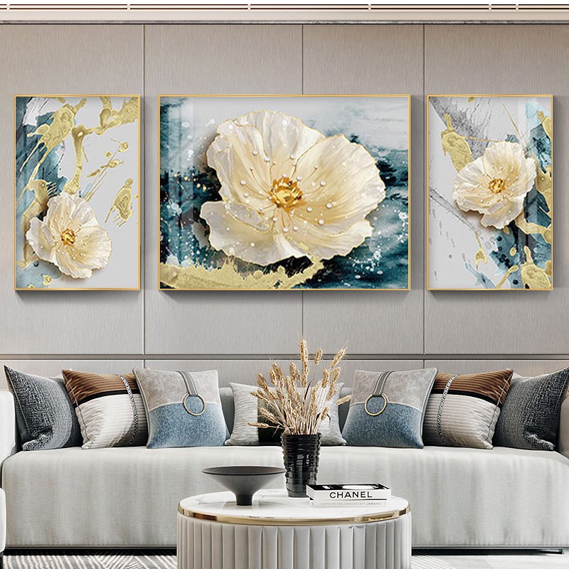 极速客厅花卉肌理画玄关油画y餐厅花朵装饰画儿童房原木风挂画图片