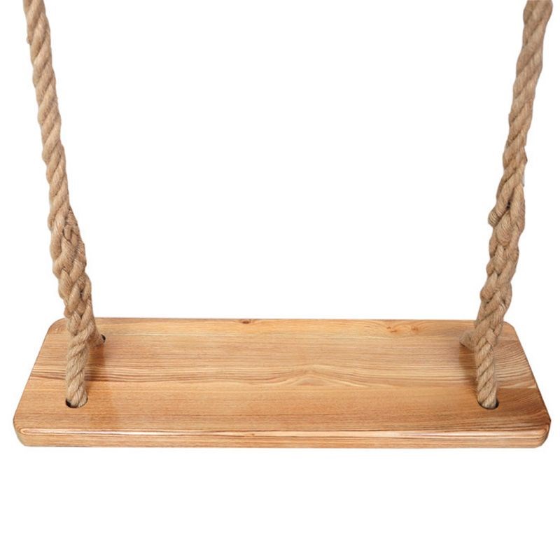 极速实木儿童秋千户外原木庭院定制秋千成人木制坐V板吊椅装饰麻