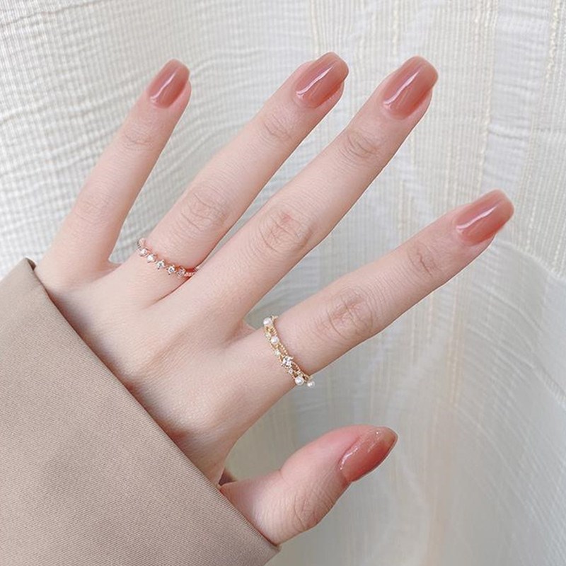 极速甲片美甲假指甲贴片成品2021E新款可拆卸自粘反复使用纯色短