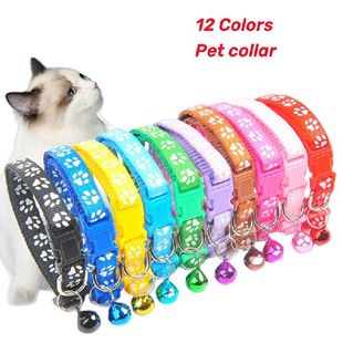 Bell Collar Paw 极速1Pc Adjustable Cat Print BZuckle Pet