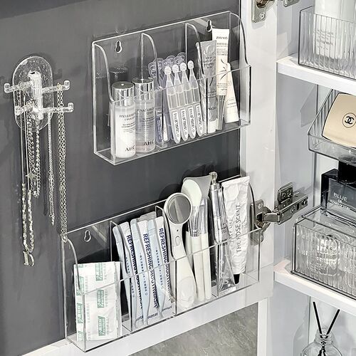 新品卫生间镜柜j收纳盒浴室柜门后日抛小样收纳洗漱台化妆品口红