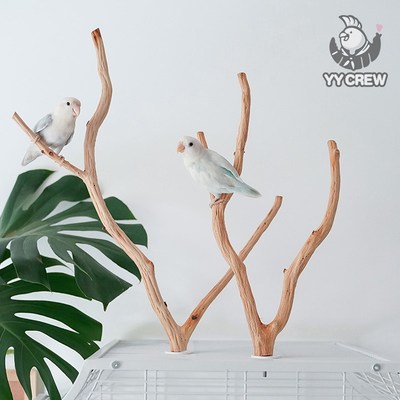 极速鹦鹦队 鹦鹉实木站棍原w木树杈站杆小鸟休息啃咬野梨木鸟磨爪