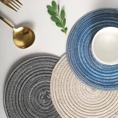 极速Placemat thread round table mat insulation Spad coaster