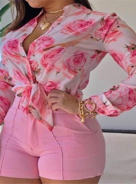 极速Shorts Sets Womens Summer Suit High WaistQ Shorts LongS