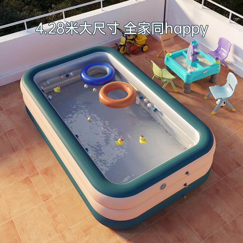 极速院子游泳池大人小孩家用加厚款庭院家庭O式充气阳台泳池长方