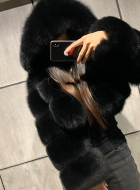 极速Fashion Autumn Winter High QualityI Faux Fox Fur Coat Wo