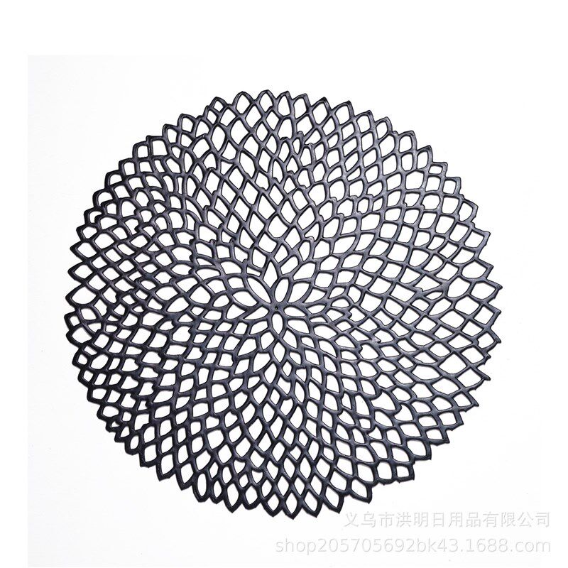 极速38cmc Round Shape Dining Tableware Pad Hollow Out Flower